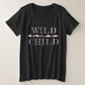 Wilde Kinderfedern und Perlen boho Slogan tee (Design vorne)