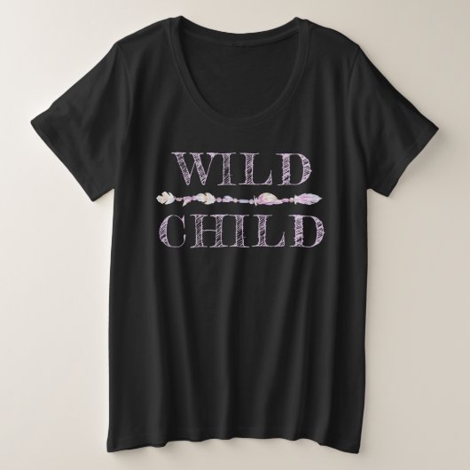 Wilde Kinderfedern und Perlen boho Slogan tee (Design vorne)