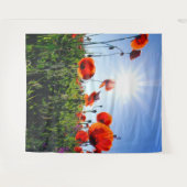 Wilde Klatschmohnblumen Wandteppich (Vorderseite (Horizontal))