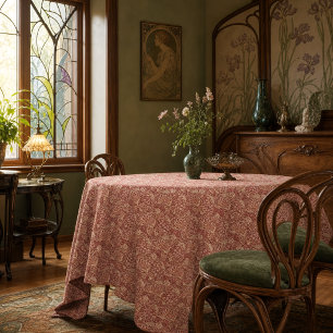 Wilde komplizierte Vintage-Art-Nouveau-Blumenmuste Tischdecke