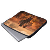 wilde Konik-Pferde, die direkt in den Krieg kamen Laptopschutzhülle (Vorne Knopf)