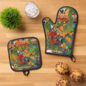 Wilde Kreation  Ofenhandschuh & Topflappen-Set (Oben Unten)
