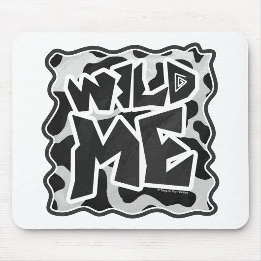 Wilde Kuh Schwarz-Weiß Mousepad (Vorne)