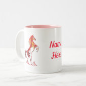 Wilde Kunst, Rotes Pferd Zweifarbige Tasse (Vorderseite Links)