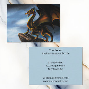 Wilde Kupfer-Gold-Schwarze-Drachen-Fantasy Visitenkarte