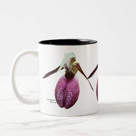 Wilde Lady Slipper Blume Foto Kaffee Tasse (Links)