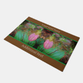 Wilde Lady Slipper Orchid Evergreens Personalisier Fußmatte (Schrägansicht)