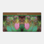 Wilde Lady Slipper Orchid Evergreens Personalisier Schreibtischunterlage (Vorderseite)