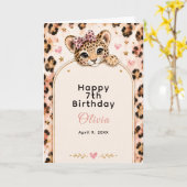 Wilde Leopard 12. Geburtstagsfeier Karte (Gelbe Blume)