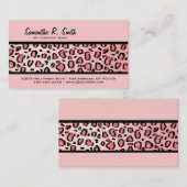 Wilde Leopard-Druck-Streifen-Rosa-Visitenkarte Visitenkarte (Vorne/Hinten)