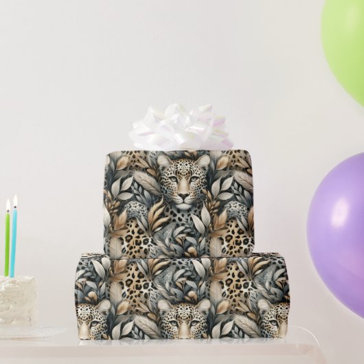 Wilde Leoparden  Geschenkpapier (Partygeschenke)