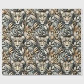 Wilde Leoparden  Geschenkpapier (Flach)
