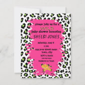 wilde Leoparden rosa Babydusche Einladungen! Einladung (Rückseite)