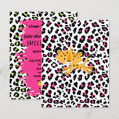 wilde Leoparden rosa Babydusche Einladungen! Einladung (Vorne/Hinten)