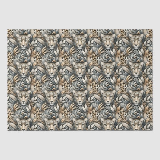 Wilde Leoparden Seidenpapier (Vorderseite)