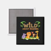 Wilde Leselust Lehrer Lesetag für Kinder Magnet (Vorderseite/Rückseite)