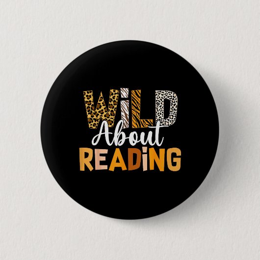 Wilde Leselust Lustiger Bücherliebhaber Bücherwurm Button (Vorderseite)