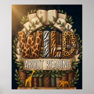 Wilde Leselust Poster, Safari Dschungel Klassenzim Poster