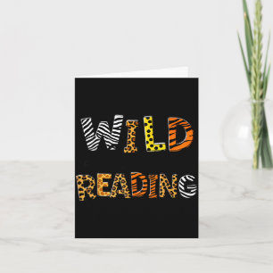 Wilde lesende Kinder lesen Bücher und Bücherwurm Karte