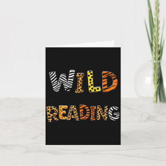 Wilde lesende Kinder lesen Bücher und Bücherwurm Karte