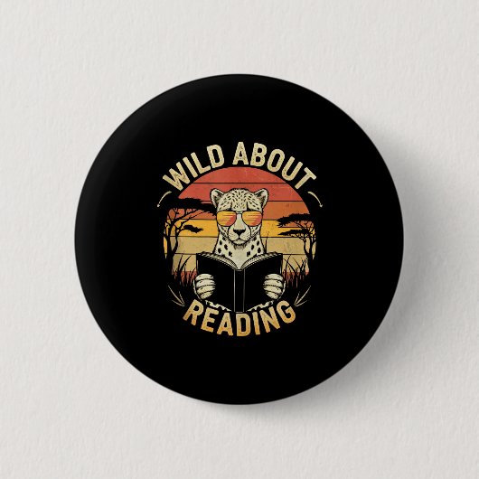 Wilde Leser Bücher Leser Liebhaber Bibliothekar Button (Vorderseite)
