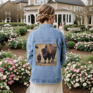 "Wilde Liebe: Das Bison und ihr Kalb" Jeansjacke