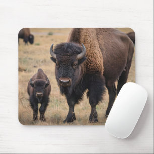 "Wilde Liebe: Das Bison und ihr Kalb" Mousepad