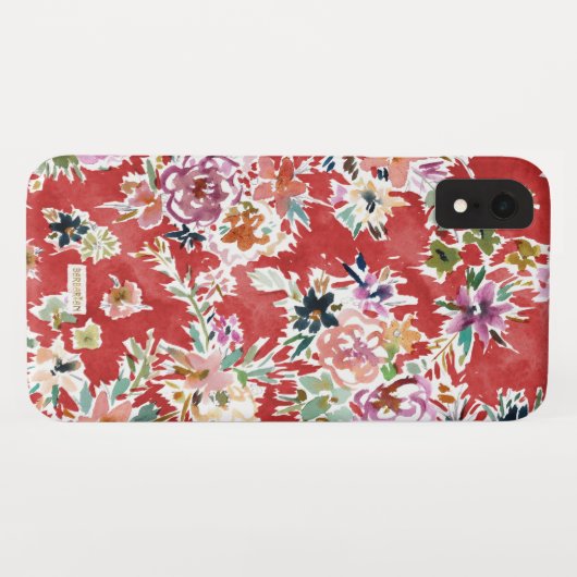 WILDE LIEBE mutiges rotes Blumen Case-Mate iPhone Hülle (Rückseite (Horizontal))