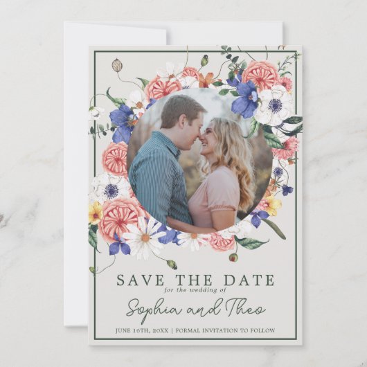 Wilde Liebe Wildblume Boho Floral Wedding Save The Date (Vorderseite)