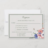Wilde Liebe Wildblume Boho Wedding Response Card RSVP Karte (Vorderseite)