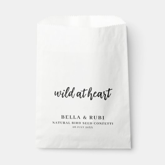 Wilde Liebeshochzeit Wildblumen-Samen-Geschenktüte Geschenktütchen (Vorderseite)