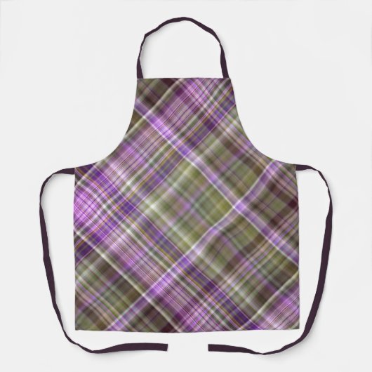Wilde Lila Aster Lila und grün Kariert Schürze (Vorderseite)