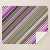 Wilde Lila Aster Lila und grüner Streifen Sherpadecke (Vorderseite (Horizontal))