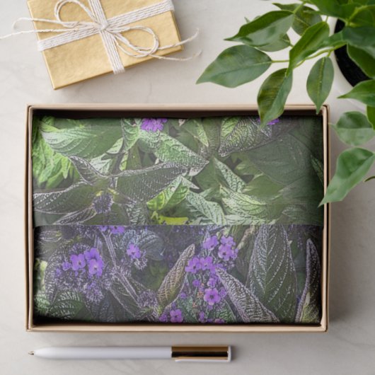 Wilde lila lila Blume Frühlingsgrün Seidenpapier (Geschenk)