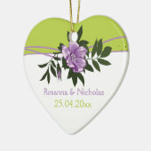 Wilde lila Rose Blumenzwiebeltraube Keramik Ornament (Links)