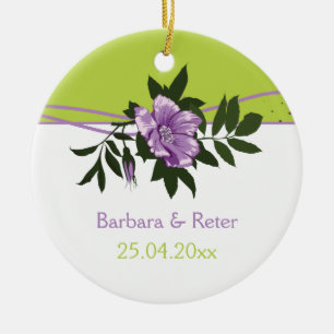 Wilde lila Rose Blumenzwiebeltraube Keramik Ornament