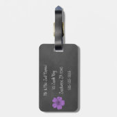 Wilde Lila Rose Chalkboard Gepäckanhänger (Rückseite vertikal)