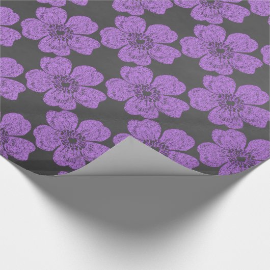 Wilde Lila Rose Chalkboard Geschenkpapier (Ecke)