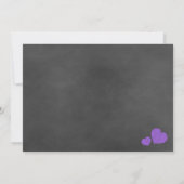 Wilde Lila Rose Chalkboard Hochzeit Einladung (Rückseite)