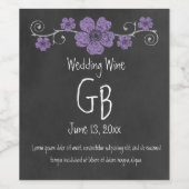 Wilde Lila Rose Chalkboard Weinetikett (Einzelnes Label)