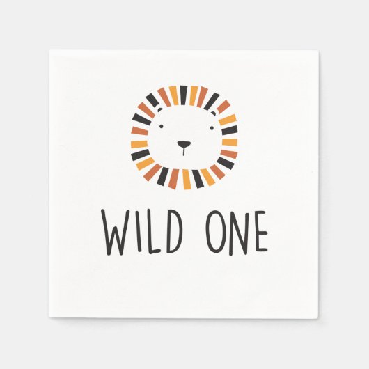 Wilde Löwe zum ersten Geburtstag Servietten (Vorderseite)