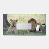 Wilde Löwen im Dschungel Schreibtischunterlage (Tastatur & Maus)