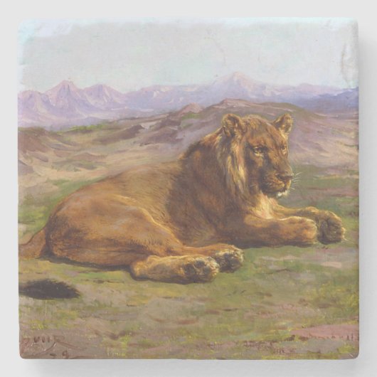 Wilde Löwen im Masai Mara Steinuntersetzer (Vorderseite)