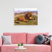 Wilde Löwen in der afrikanischen Savannah Leinwanddruck (Insitu (Wohnzimmer))