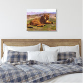 Wilde Löwen in der afrikanischen Savannah Leinwanddruck (Insitu (Schlafzimmer))