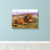 Wilde Löwen in der afrikanischen Savannah Leinwanddruck (Insitu (Holzboden))