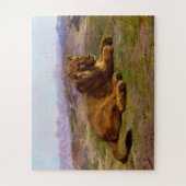 Wilde Löwen in einer afrikanischen Safari-Landscha Puzzle (Vertikal)