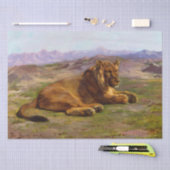 Wilde Löwen in einer afrikanischen Safari-Landscha Seidenpapier (Handwerk)