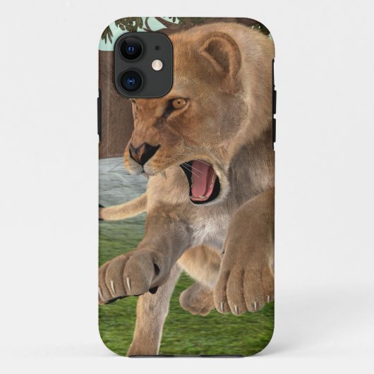 Wilde Löwin Dschungel-Abenteuer-Kunst Case-Mate iPhone Hülle (Rückseite)
