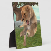 Wilde Löwin Dschungel-Abenteuer-Kunst Fotoplatte (Seite)